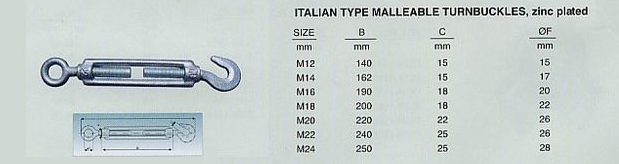 Italian Type Malleable Turnbuckle