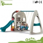 Outdoor playground with swing and slide set