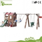 Kids plastic swing and slide combination