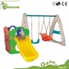 Backyard plastic slide and swing set
