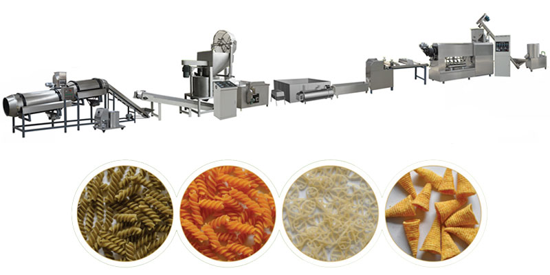 Screw、shell extruded fried snacks production