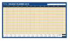 LYRECO UNMOUNTED HOLIDAY PLANNER - 750 X 410MM