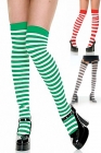 Opaque and Striped Thigh High stockings 9036
