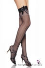 Striped mesh stockings with bow ties b2093