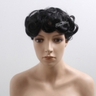 China wig supplier wholesale short curly synthetic hair toupee for man