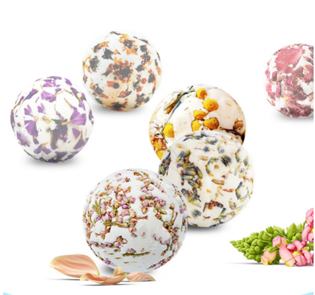 2018 Hot Sell new products Six kinds flower fizzy bath bombs set