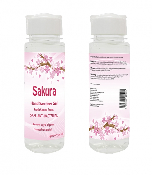Sakura Hand Sanitizer Gel - 3.38 FL OZ (100ML)