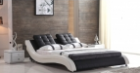 leather bedroom furniture black white color