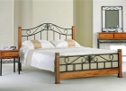Metal Bed with Wooden Post (ML-023)