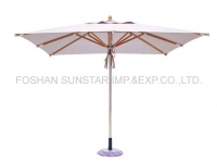Stainless Steel Pole Teak Rib Patio Umbrella (L84004)
