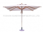 Stainless Steel Pole Teak Rib Patio Umbrella (L84004)
