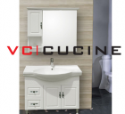 Simple white PVC bathroom vanity with a small cabinet&mdash; VC-BEP-05