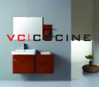Modern style red veneer bathroom cupboard— VC-BW-14