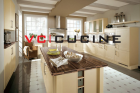 High quality L shape cream PVC kitchen cupboard&mdash; VC-KEP-31
