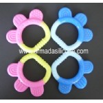 double color silicone teether
